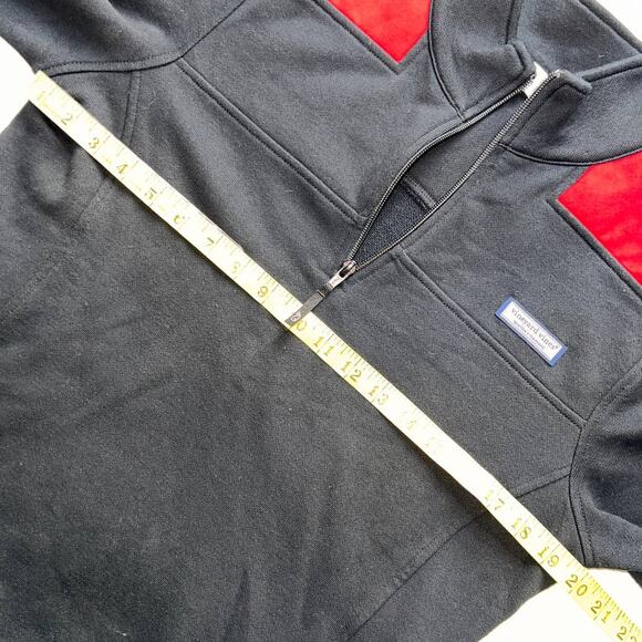 Vineyard Vines Two Toned Black/Red Mock Neck Quarter Zip Up Jacket- S - Picture 8 of 11